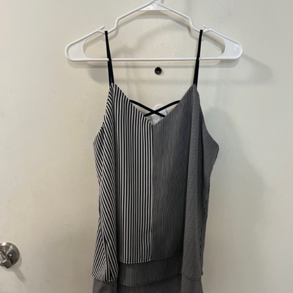 Maurices Womens Black White Striped Spaghetti Strap Camisole Top Size Large - Picture 4 of 9